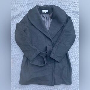 Calvin Klein Black Trench Coat with Structured Collar